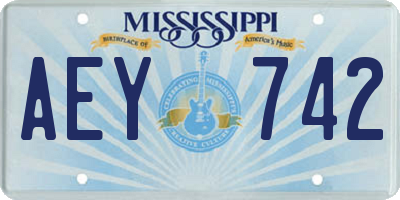 MS license plate AEY742