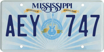 MS license plate AEY747
