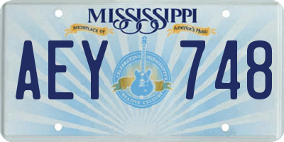 MS license plate AEY748