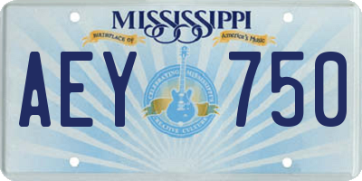 MS license plate AEY750
