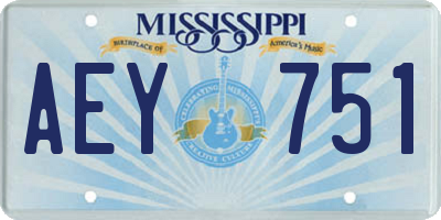 MS license plate AEY751