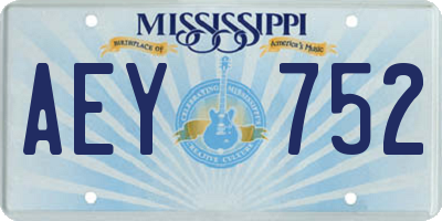 MS license plate AEY752
