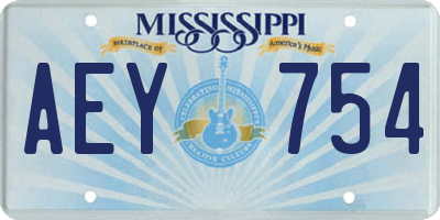 MS license plate AEY754