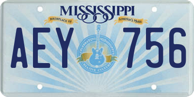MS license plate AEY756