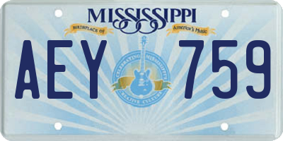 MS license plate AEY759