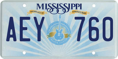 MS license plate AEY760