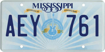 MS license plate AEY761