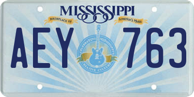 MS license plate AEY763