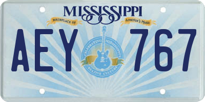 MS license plate AEY767