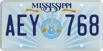 MS license plate AEY768