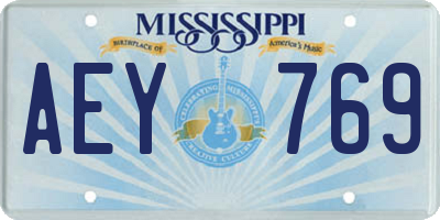 MS license plate AEY769