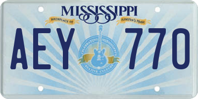 MS license plate AEY770