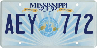 MS license plate AEY772