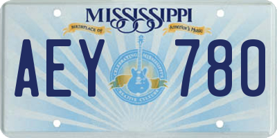 MS license plate AEY780