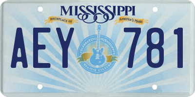 MS license plate AEY781