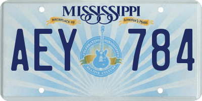 MS license plate AEY784