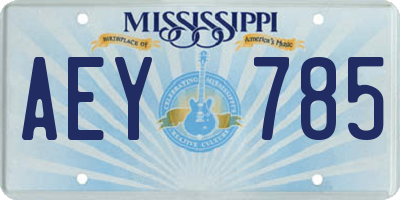 MS license plate AEY785