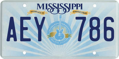 MS license plate AEY786