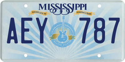 MS license plate AEY787