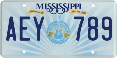 MS license plate AEY789