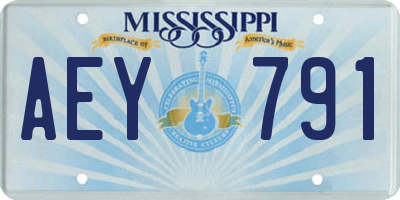 MS license plate AEY791
