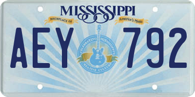 MS license plate AEY792