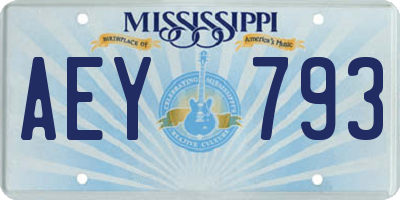 MS license plate AEY793