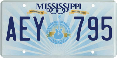 MS license plate AEY795