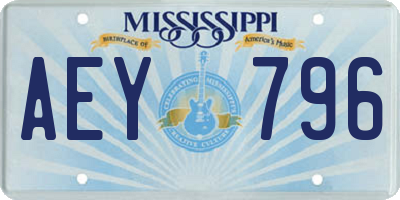 MS license plate AEY796