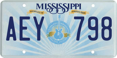 MS license plate AEY798