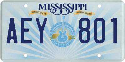 MS license plate AEY801