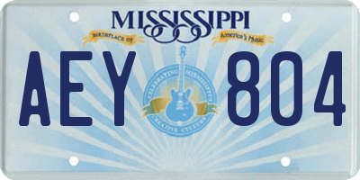 MS license plate AEY804