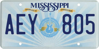 MS license plate AEY805
