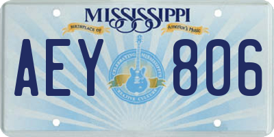 MS license plate AEY806