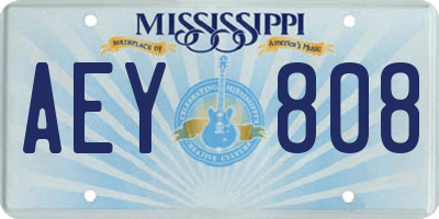 MS license plate AEY808