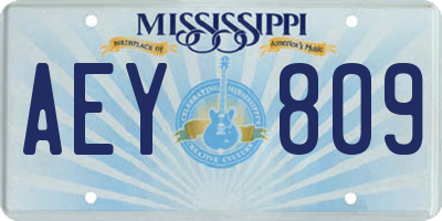 MS license plate AEY809