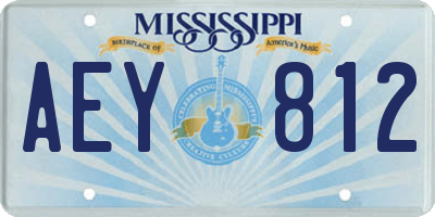 MS license plate AEY812