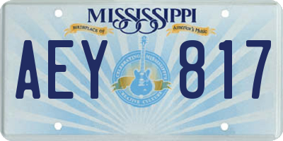 MS license plate AEY817