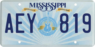 MS license plate AEY819