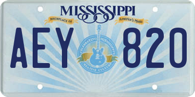 MS license plate AEY820