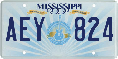 MS license plate AEY824