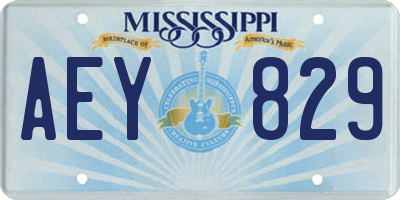 MS license plate AEY829