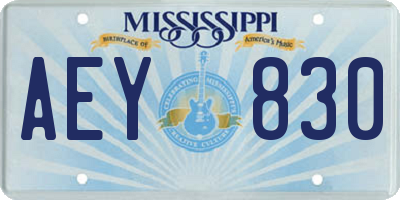 MS license plate AEY830