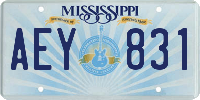 MS license plate AEY831