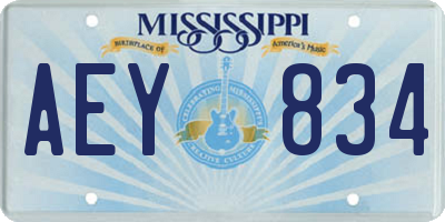 MS license plate AEY834