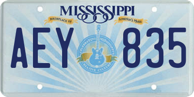 MS license plate AEY835