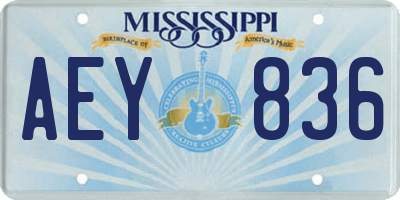 MS license plate AEY836
