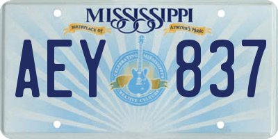 MS license plate AEY837