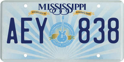 MS license plate AEY838