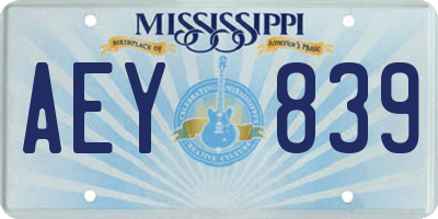 MS license plate AEY839